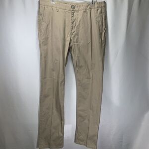 Bonobos Pants Men 34x32 Tan Flat Front Chino Straight Leg Slim